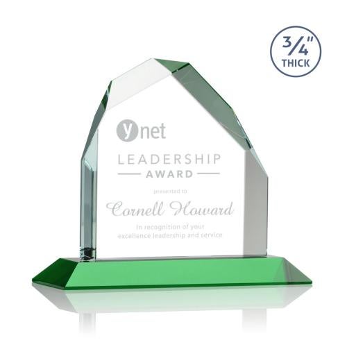 Corporate Awards - Crystal Awards - Austere Green Peak Crystal Award