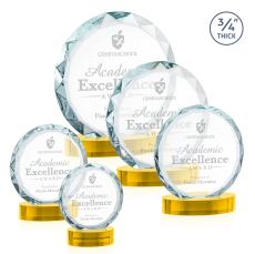 Centura Gold on Alberton Base Circle Crystal Award - Corporate Awards