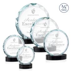 Centura Black on Alberton Base Circle Crystal Award - Corporate Awards