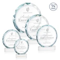 Centura White on Alberton Base Circle Crystal Award - Corporate Awards
