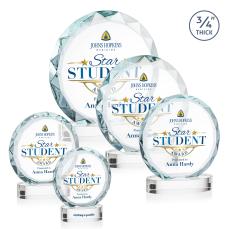 Centura Full Color Clear on Alberton Base Circle Crystal Award - Corporate Awards