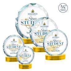 Centura  Full Color Gold on Alberton Base Circle Crystal Award - Corporate Awards