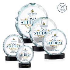 Centura Full Color Black on Alberton Base Circle Crystal Award - Corporate Awards