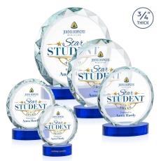 Employee Gifts - Centura Full Color Blue on Alberton Base Circle Crystal Award