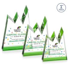 Alpine Full Color Green Peak Crystal Award - Full Color Awards