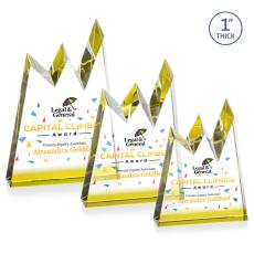 Alpine Full Color Gold Peak Crystal Award - Sales Awards
