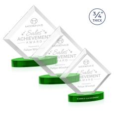 Belaire Green on Alberton Base Crystal Award - Glass Awards