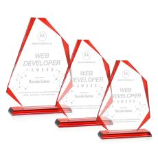 Hillmont Red Abstract / Misc Crystal Award - Corporate Awards