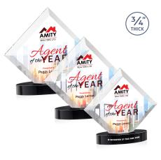 Belaire Full Color Black on Alberton Base Crystal Award - Full Color Awards