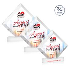 Belaire Full Color White on Alberton Base Crystal Award - Full Color Awards