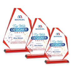 Hillmont Full Color Red Abstract / Misc Crystal Award - Full Color Awards