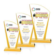 Merivale Full Color Gold Sail Crystal Award - Full Color Awards