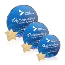 Verdunn Full Colorfire/Gold Star Crystal Award - Corporate Awards