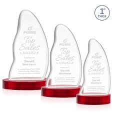 Beauford Red on Base Abstract / Misc Crystal Award - Corporate Awards