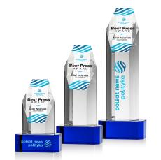 Ashford Full Color Blue on Base Obelisk Crystal Award - Corporate Awards