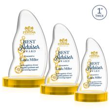 Beauford Full Color Gold on Base Abstract / Misc Crystal Award - Corporate Awards