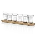 Shot Glasses Set on Acacia - Deep Etch