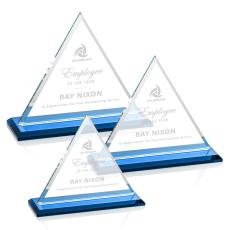 Dresden Sky Blue Pyramid Crystal Award - Newest Additions