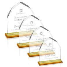 Montibello Amber Arch & Crescent Crystal Award - Colored Crystal