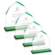 Montibello Green  Arch & Crescent Crystal Award - Colored Crystal