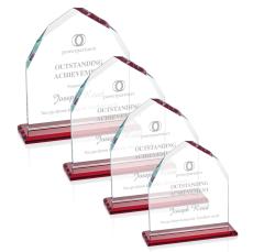 Montibello Red Arch & Crescent Crystal Award - Colored Crystal