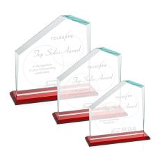 Fairmont Red  Peak Crystal Award - Colored Glass Awards