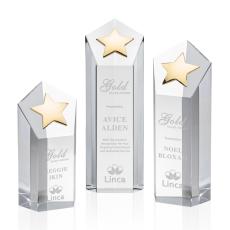 Dorchester Gold Clear Star Crystal Award - Metal Awards
