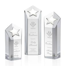 Dorchester Silver Clear Star Crystal Award - Metal Awards