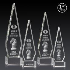 Springfield 3D Clear on Hancock Base Crystal Award - 3D Laser Engraved