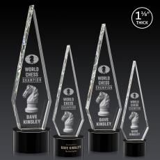 Springfield 3D Black on Marvel Base Crystal Award - 3D Laser Engraved