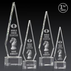 Springfield 3D Clear on Paragon Base Crystal Award - 3D Laser Engraved