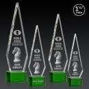 Springfield 3D Green on Paragon Base Crystal Award