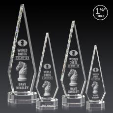 Springfield 3D Clear on Stanrich Base Crystal Award - 3D Laser Engraved