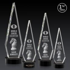 Springfield 3D Black on Stanrich Base Crystal Award - Modern Awards