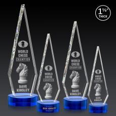 Springfield 3D Blue on Stanrich Base Crystal Award - Modern Awards