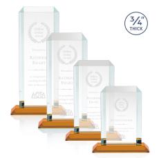 Dalton Amber Rectangle Crystal Award - Corporate Awards