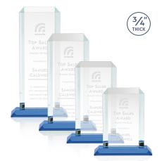 Dalton Sky Blue Rectangle Crystal Award - Corporate Awards