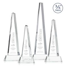 Majestic Tower Clear on Newhaven Base Crystal Award - Crystal Awards