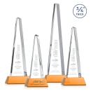 Majestic Tower Amber on Newhaven Base Pyramid Crystal Award