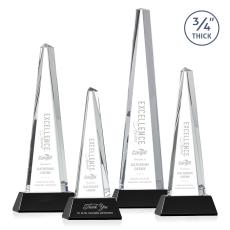 Majestic Tower Black on Newhaven Base Crystal Award - Crystal Awards