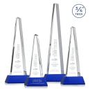 Majestic Tower Blue on Newhaven Base Pyramid Crystal Award