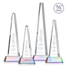 Majestic Tower Prismatic on Newhaven Base Crystal Award - Crystal Awards