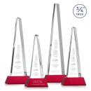 Majestic Tower Red on Newhaven Base Obelisk Crystal Award