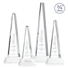 Majestic Tower White on Newhaven Base Crystal Award - Crystal Awards