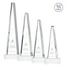 Majestic Tower White on Alberton Base Obelisk Crystal Award