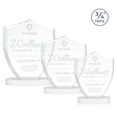 Scudo Shield on Alberton Base - White - Crystal Awards