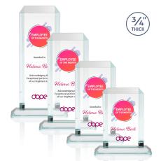 Employee Gifts - Dalton Full Color Clear Rectangle Crystal Award