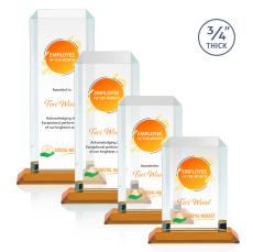 Dalton Full Color Amber Rectangle Crystal Award - Corporate Awards