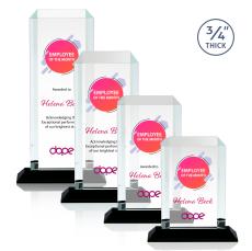 Dalton Full Color Black Rectangle Crystal Award - Corporate Awards