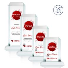 Dalton Full Color White Rectangle Crystal Award - Corporate Awards